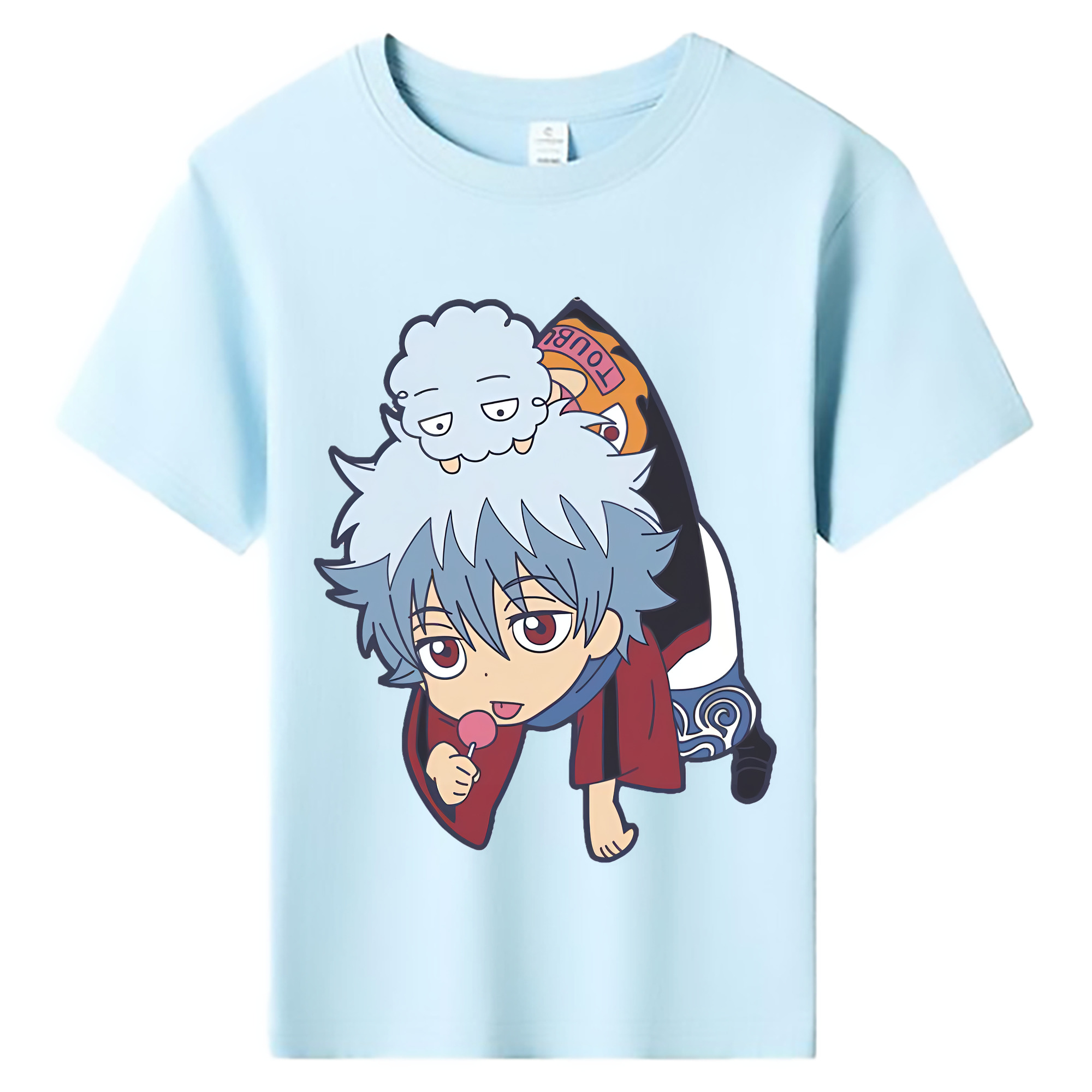 （画像用） ぎんたま 坂田銀時（さかたぎんとき） 神楽 志村新八（しむら しんぱち） GINTAMA Sakata Gintoki Kagura Shimura Shinpachi 綿100％キッズTシャツ（フロントプリント）